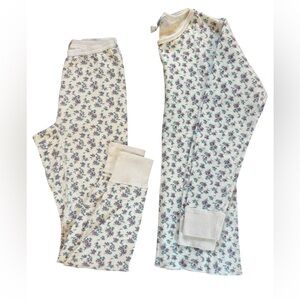 Duofold Vintage Thermal Base Layer Set Floral Cotton Wool Womens Small Medium